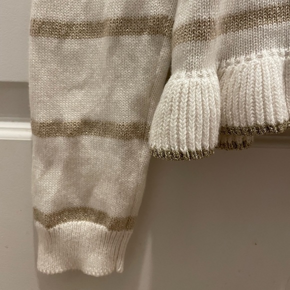 Crewcuts Girls Striped Sparkle Ruffle Hem Sweater - Picture 4 of 8